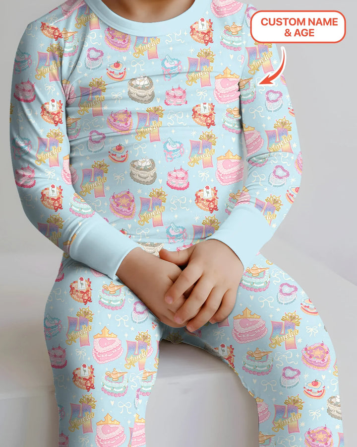 Zweiteiliges Langarm-Pyjama-Set mit Sommerfrüchten