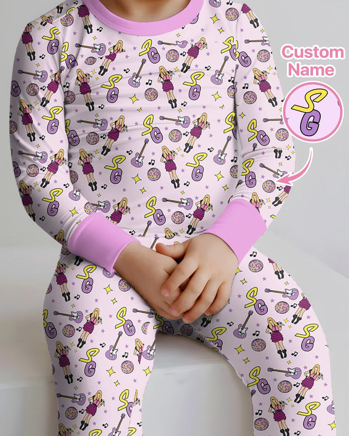 Zweiteiliges Langarm-Pyjama-Set mit Sommerfrüchten