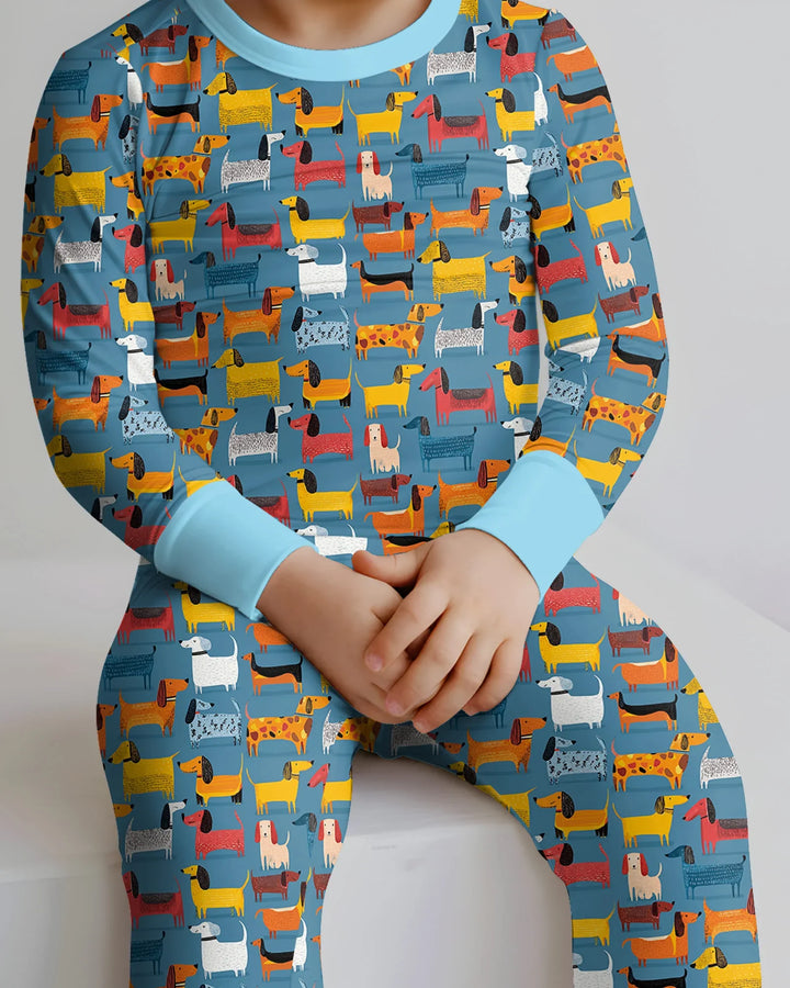 Zweiteiliges Langarm-Pyjama-Set mit Sommerfrüchten