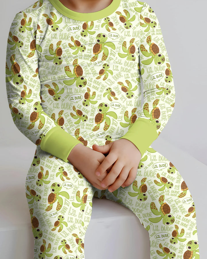 Zweiteiliges Langarm-Pyjama-Set mit Sommerfrüchten