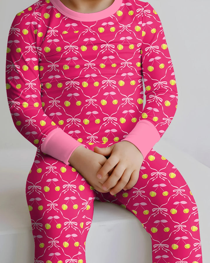Zweiteiliges Langarm-Pyjama-Set mit Sommerfrüchten