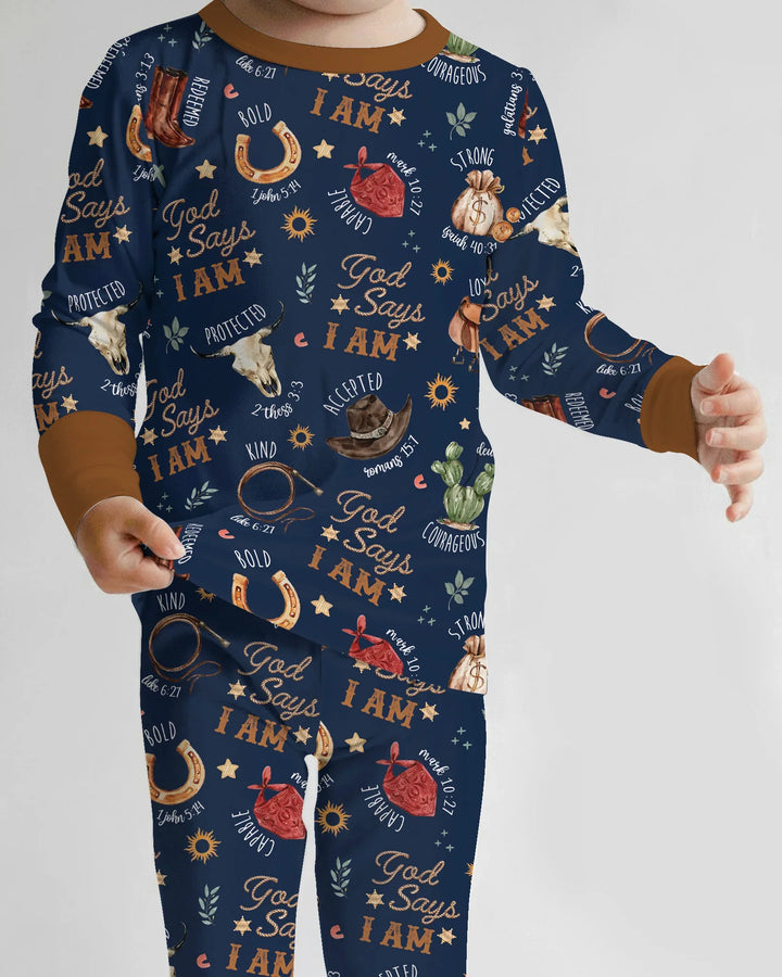 Zweiteiliges Langarm-Pyjama-Set mit Sommerfrüchten