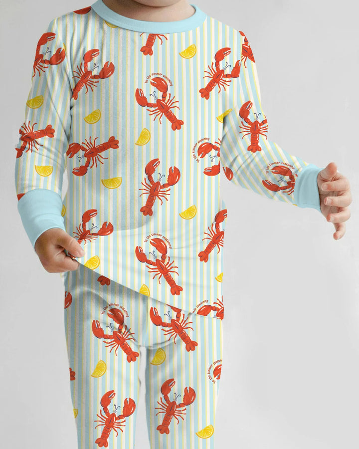 Zweiteiliges Langarm-Pyjama-Set mit Sommerfrüchten