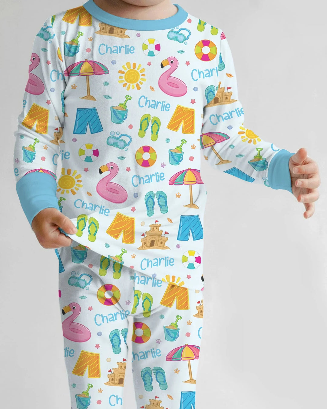 Zweiteiliges Langarm-Pyjama-Set mit Sommerfrüchten