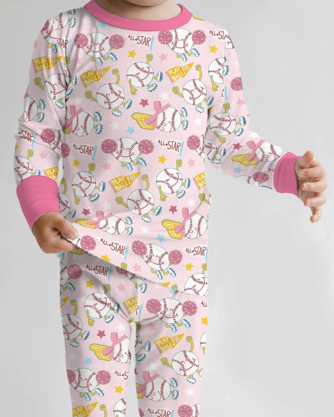 Zweiteiliges Langarm-Pyjama-Set mit Sommerfrüchten