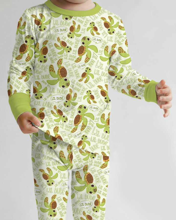 Zweiteiliges Langarm-Pyjama-Set mit Sommerfrüchten
