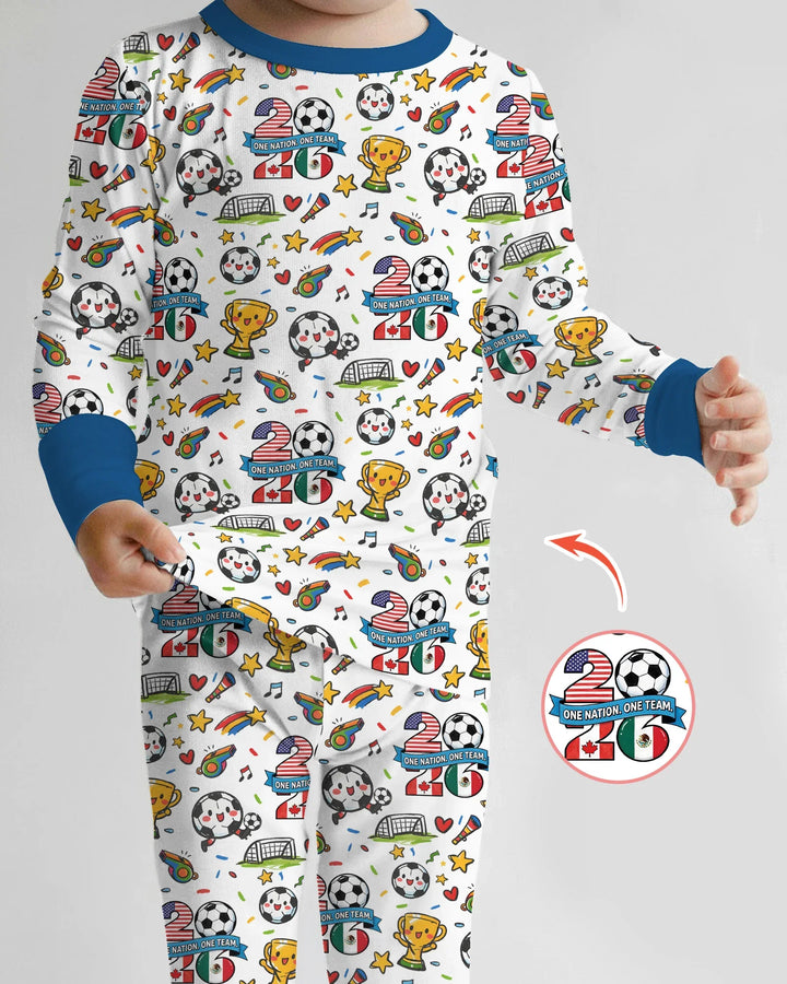 Zweiteiliges Langarm-Pyjama-Set mit Sommerfrüchten