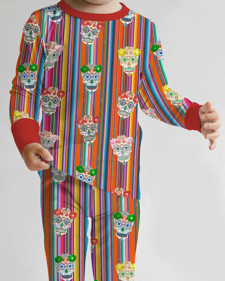 Zweiteiliges Langarm-Pyjama-Set mit Sommerfrüchten