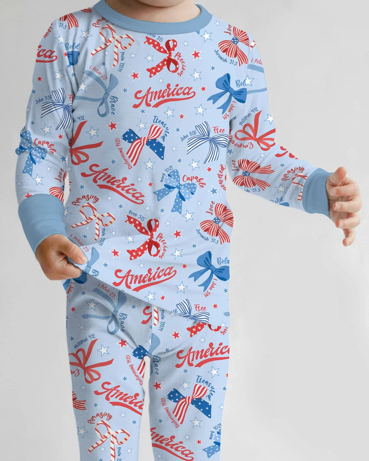 Zweiteiliges Langarm-Pyjama-Set mit Sommerfrüchten