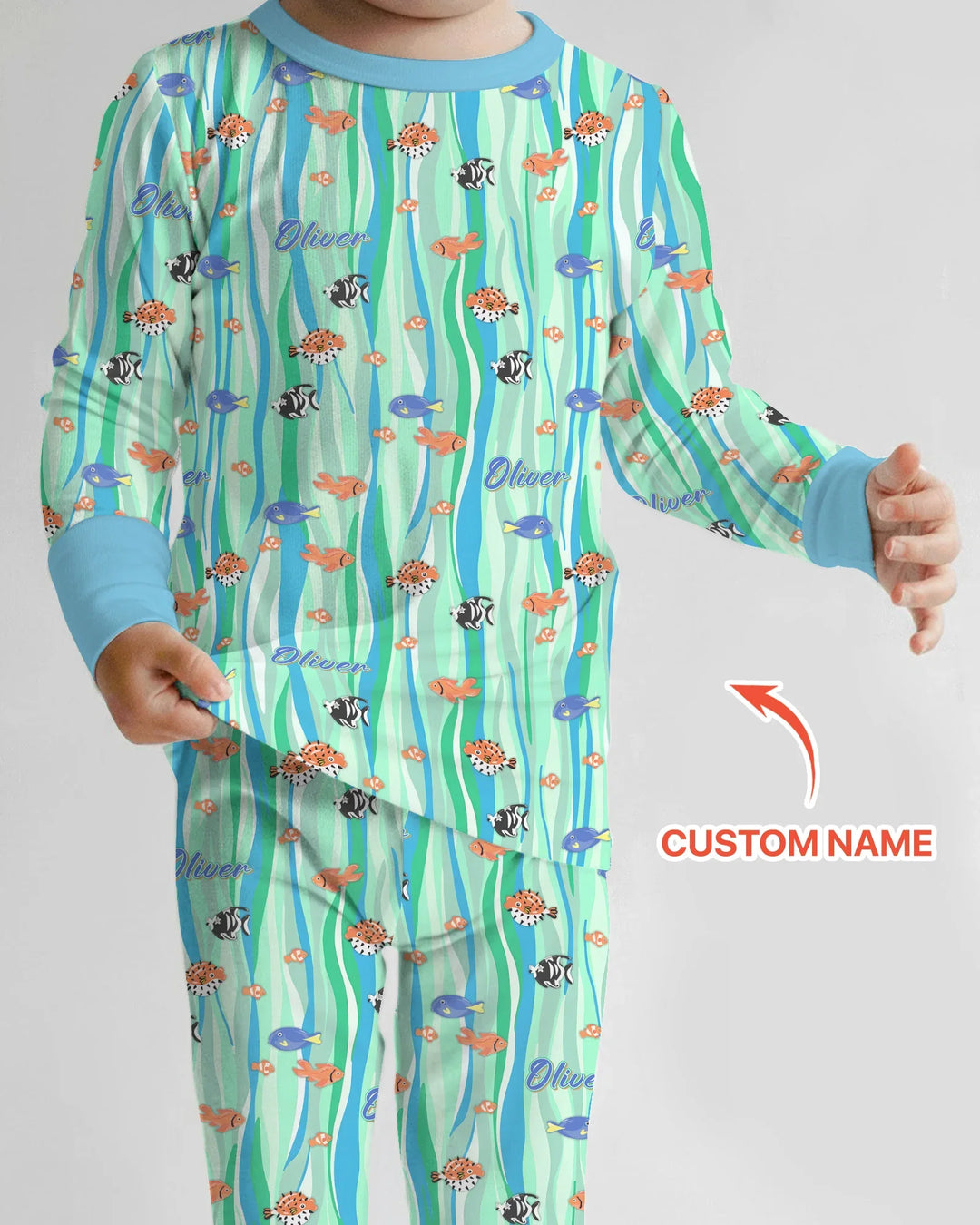 Zweiteiliges Langarm-Pyjama-Set mit Sommerfrüchten