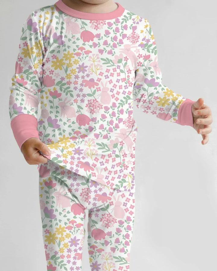 Spring Garden Bamboo Two Piece Long Sleeve Pajama Set