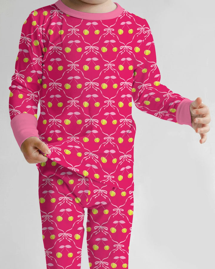 Zweiteiliges Langarm-Pyjama-Set mit Sommerfrüchten