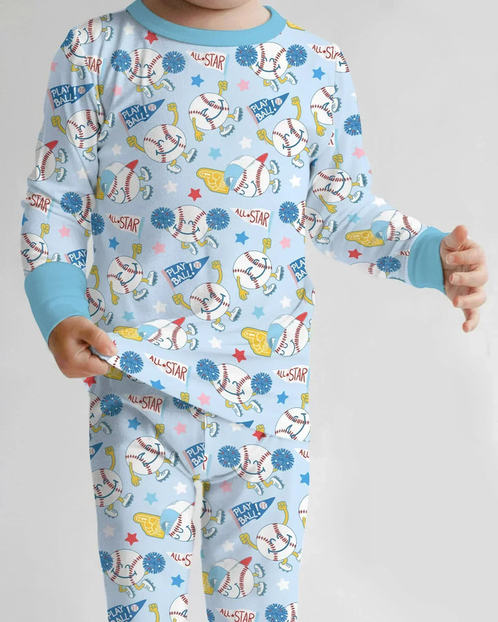 Zweiteiliges Langarm-Pyjama-Set mit Sommerfrüchten