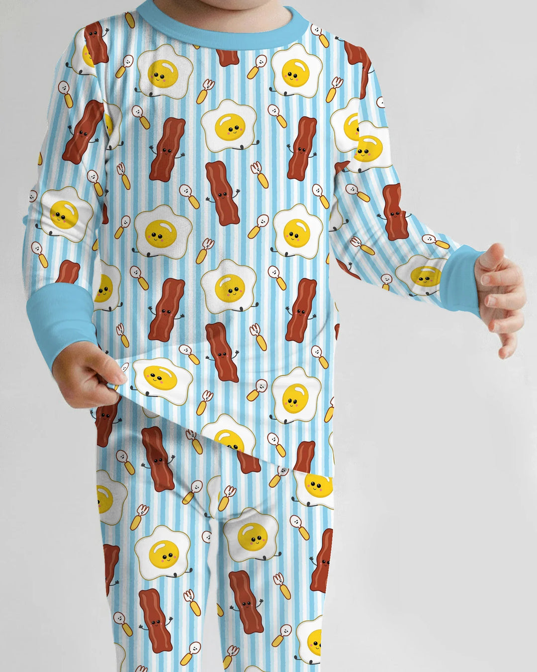 Zweiteiliges Langarm-Pyjama-Set mit Sommerfrüchten