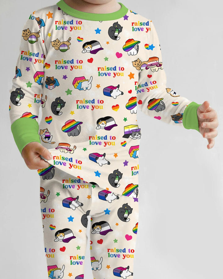 Zweiteiliges Langarm-Pyjama-Set mit Sommerfrüchten
