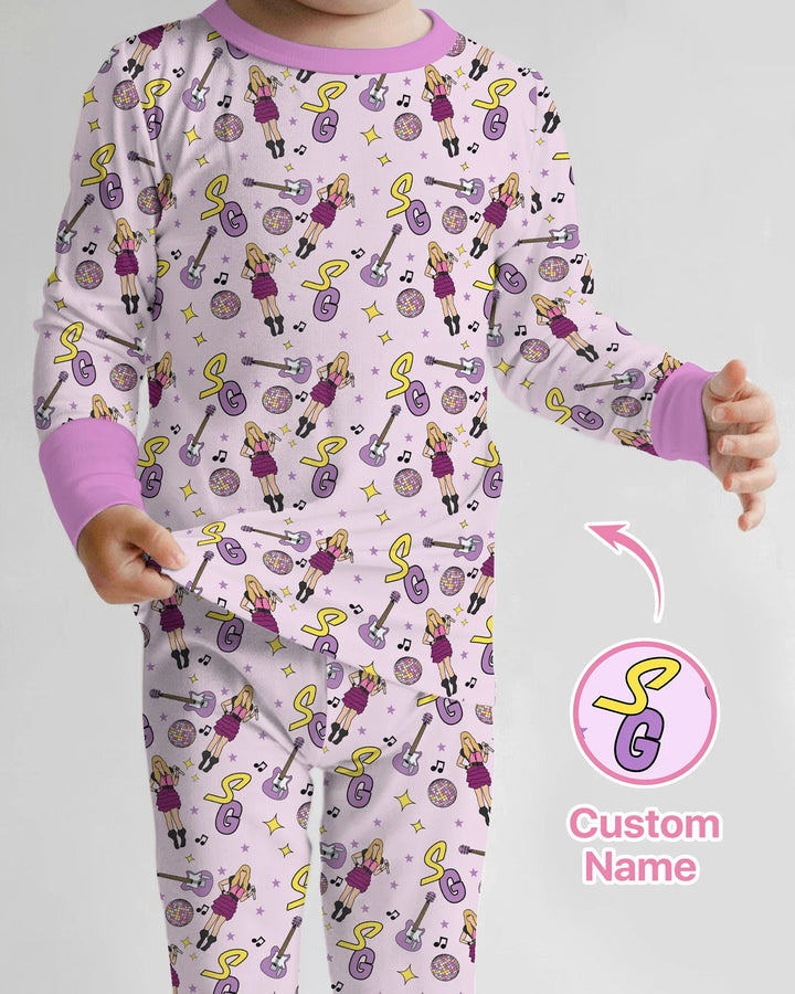 Zweiteiliges Langarm-Pyjama-Set mit Sommerfrüchten