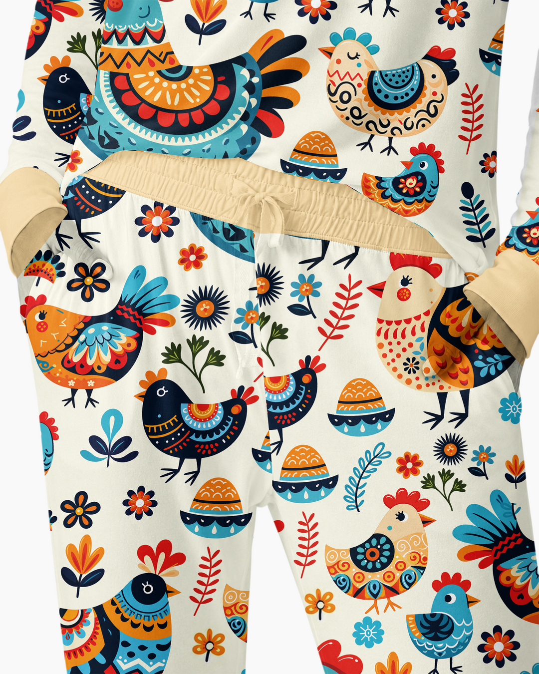 Pioneer Chickens And Roosters Bamboo Women Pajama Set