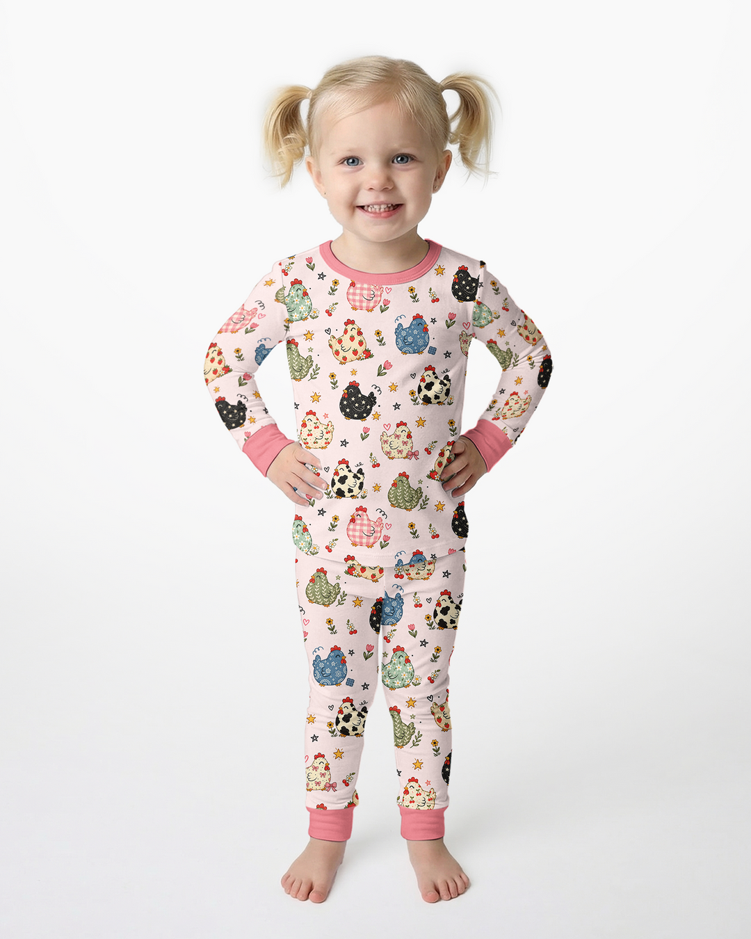 Chicken Lover Bamboo Two Piece Long Sleeve Pajama Set