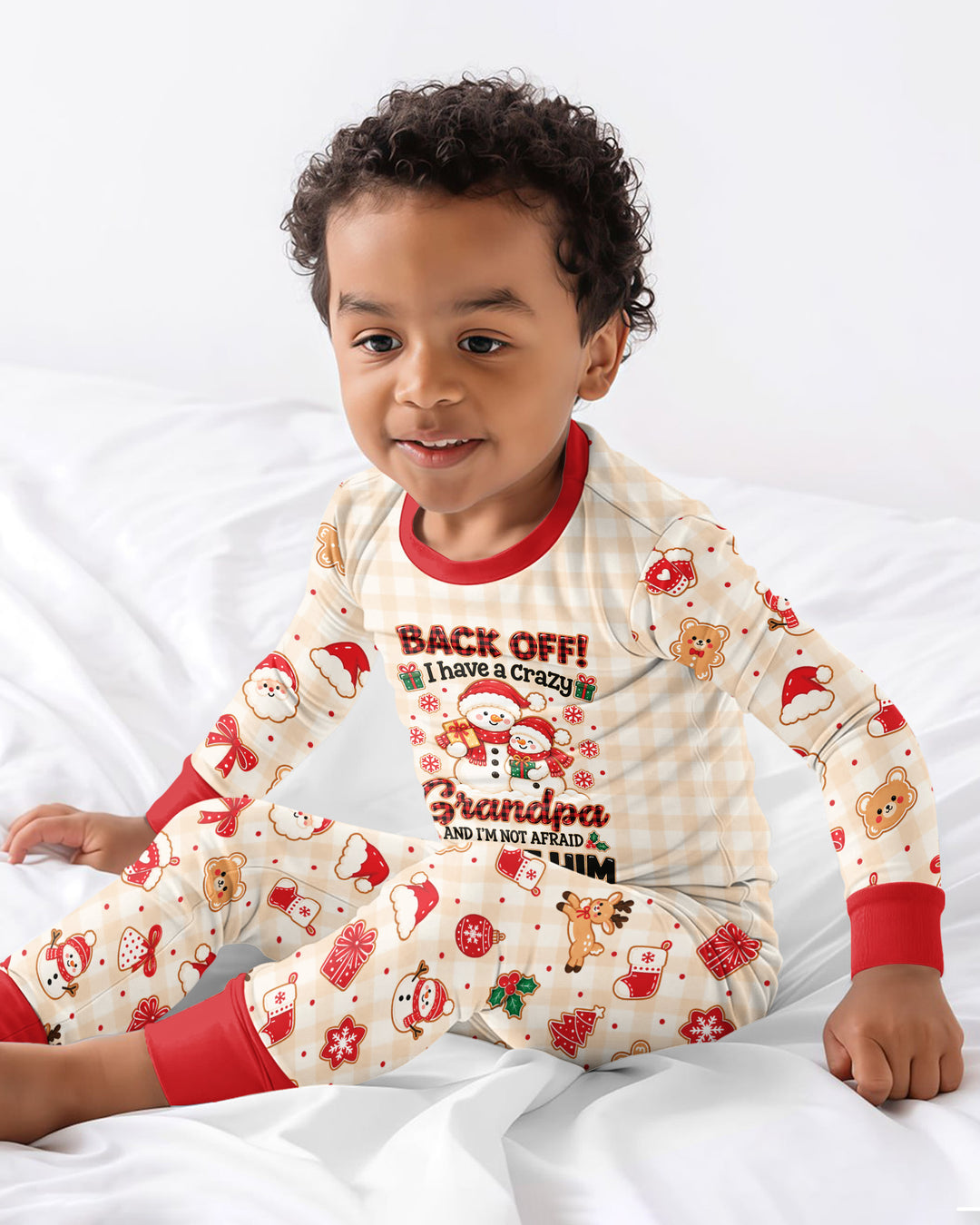 Back Off I Have A Crazy Grandpa Bamboo Two Piece Long Sleeve Pajama Set