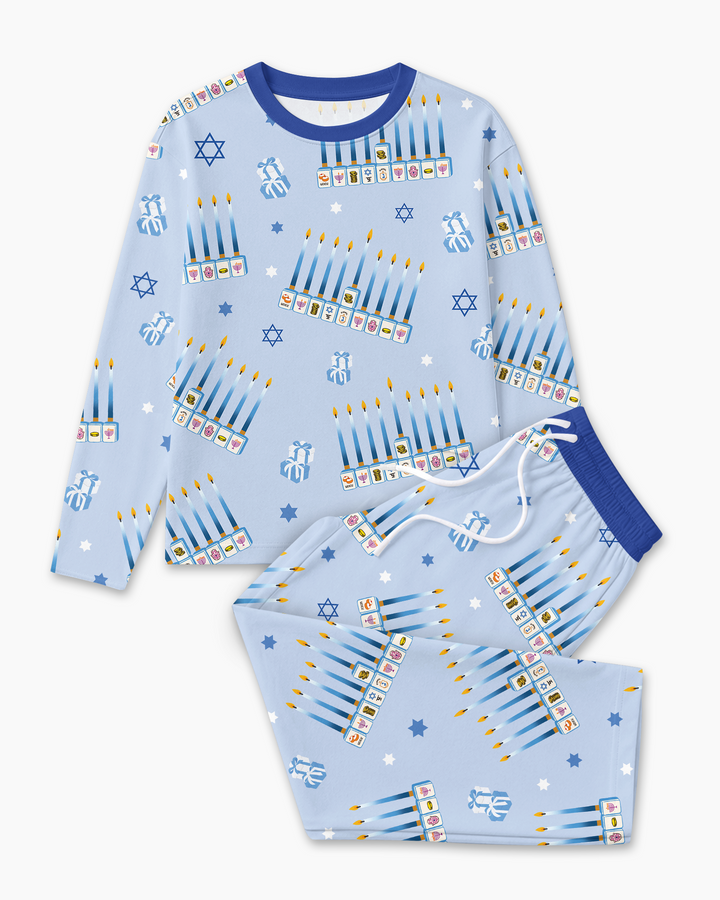 Jewish Mahjong Family Matching Bamboo Men's Pajama Set
