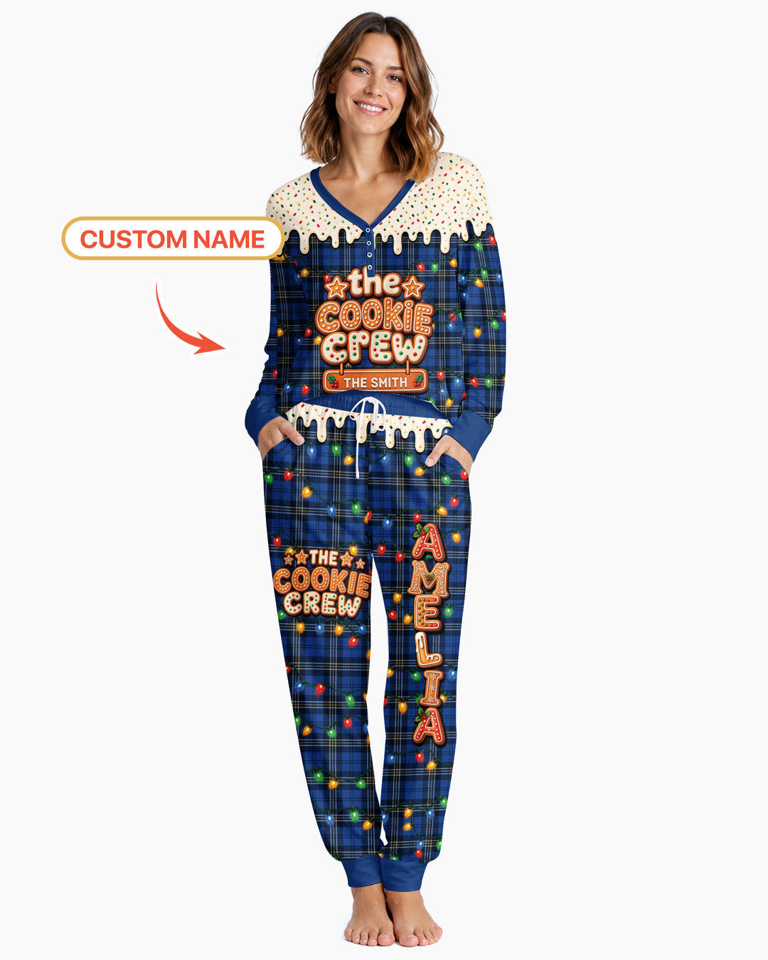 The Cookie Crew Custom Name Bamboo Women Pajama Set