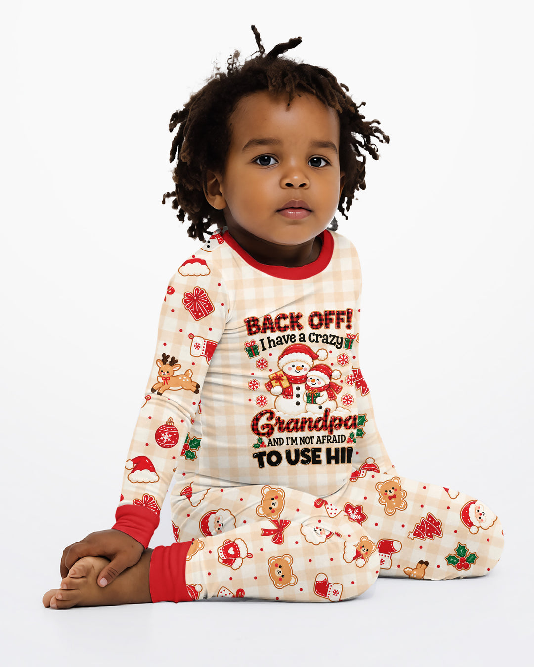 Back Off I Have A Crazy Grandpa Bamboo Two Piece Long Sleeve Pajama Set