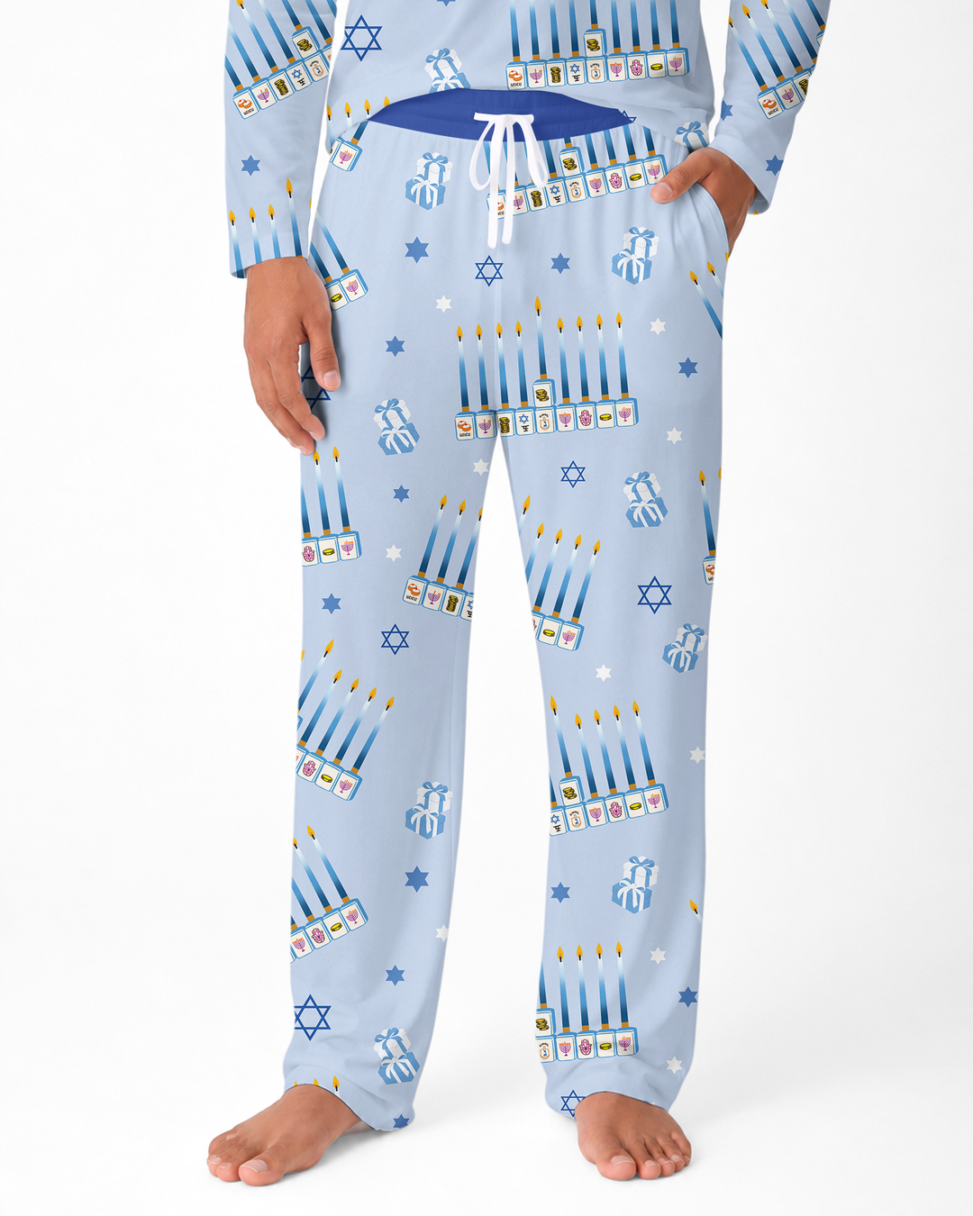 Jewish Mahjong Family Matching Bamboo Men's Pajama Set