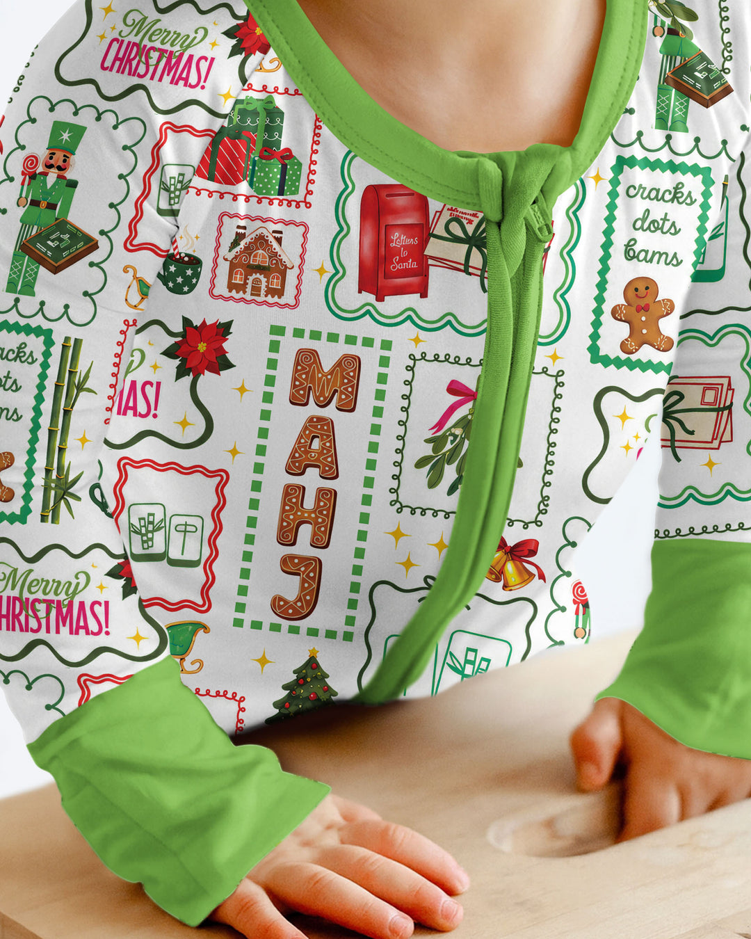 Preppy Christmas Mahjong Bamboo Convertible Zippy
