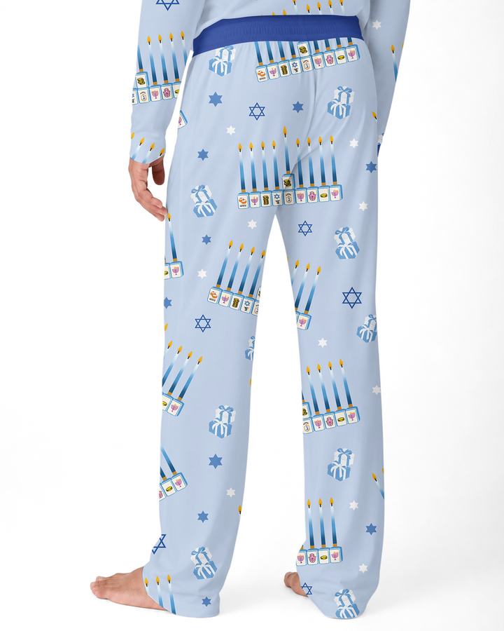 Jewish Mahjong Family Matching Bamboo Men's Pajama Set