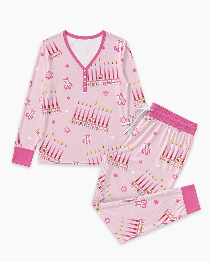 Jewish Mahjong Family Matching  Bamboo Women Pajama Set