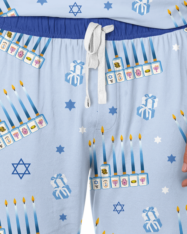 Jewish Mahjong Family Matching Bamboo Men's Pajama Set