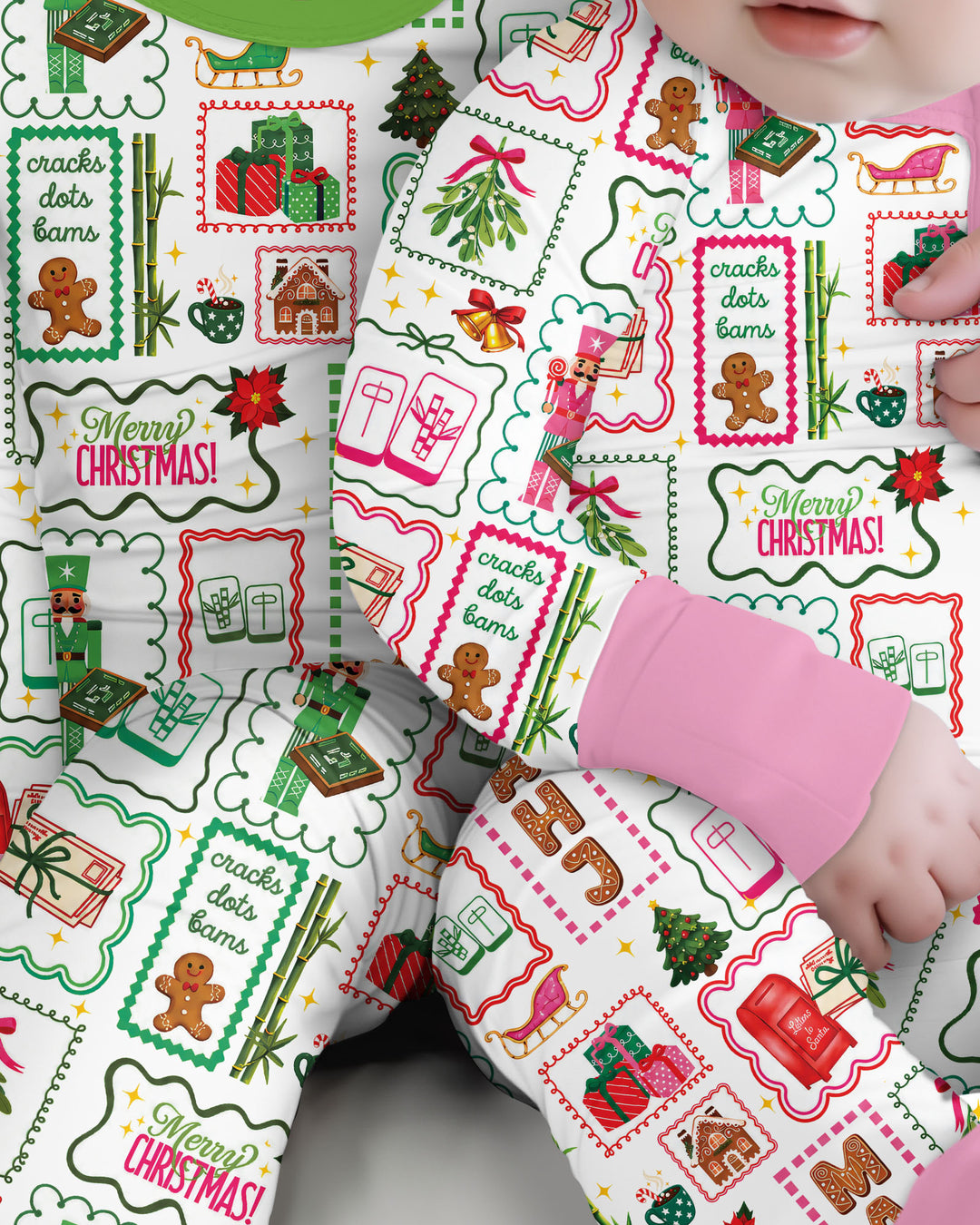 Preppy Christmas Mahjong Bamboo Convertible Zippy