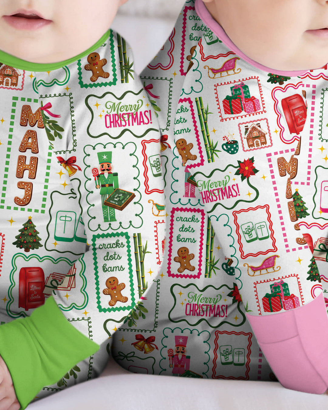 Preppy Christmas Mahjong Bamboo Convertible Zippy
