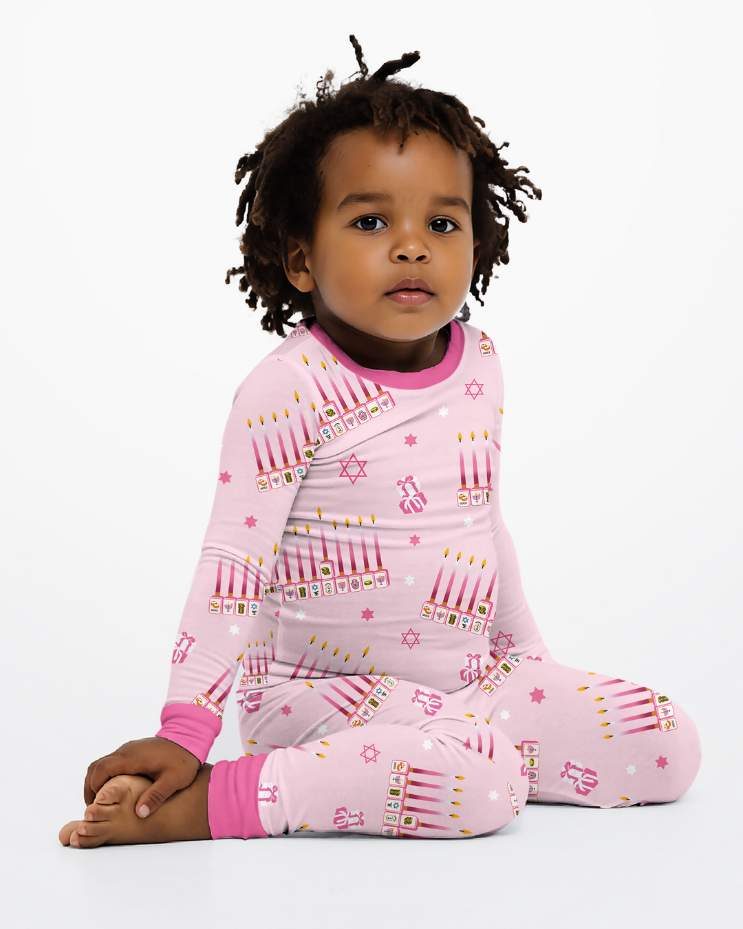 Jewish Mahjong Family Matching Bamboo Two Piece Long Sleeve Pajama Set