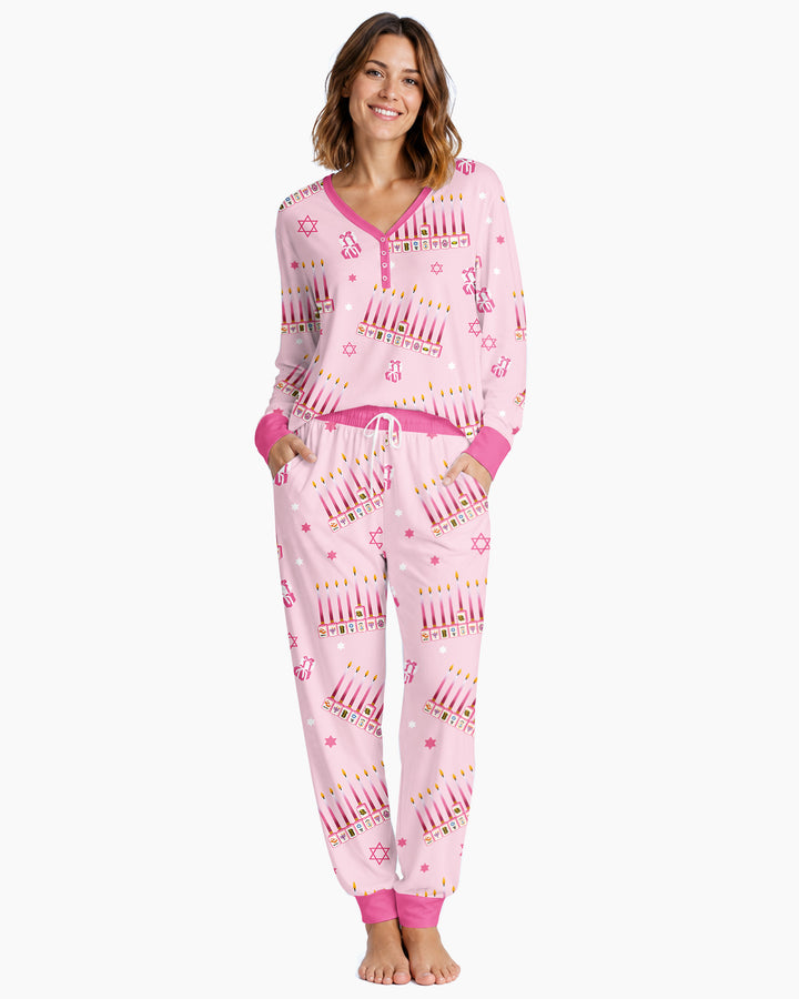 Jewish Mahjong Family Matching  Bamboo Women Pajama Set
