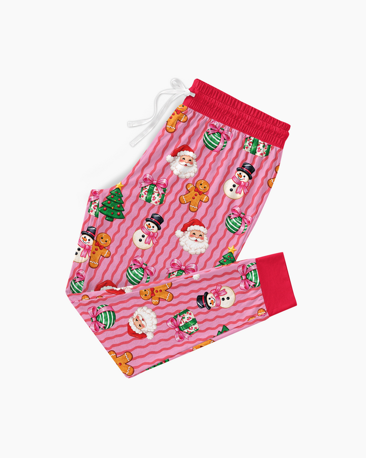 Holly Jolly Custom Name Mommy & Me Matching Bamboo Women Pajama Set