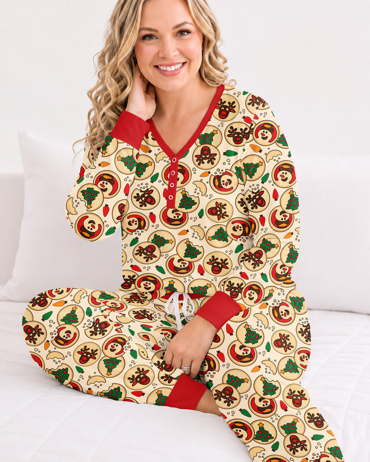 Christmas Sugar Cookie Bamboo Women Pajama Set