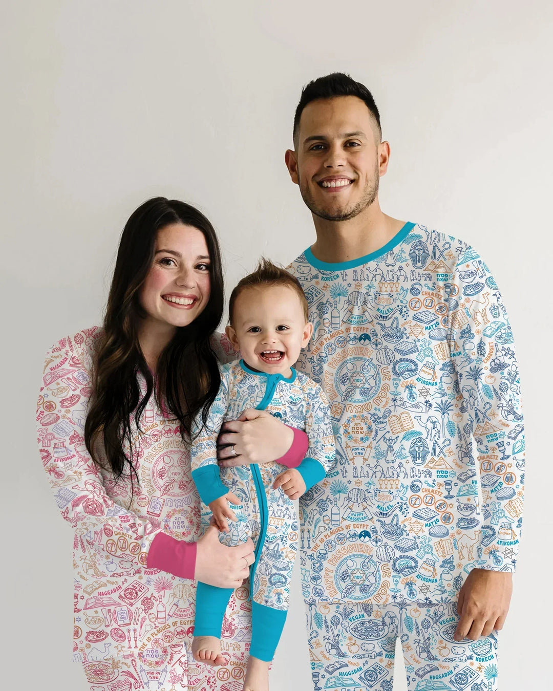 Doodle Pessach passendes Familien Bambus Damen Schlafanzug Set