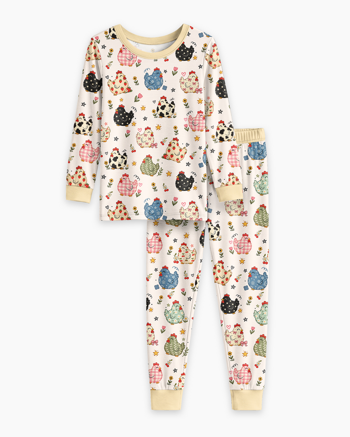 Chicken Lover Bamboo Two Piece Long Sleeve Pajama Set