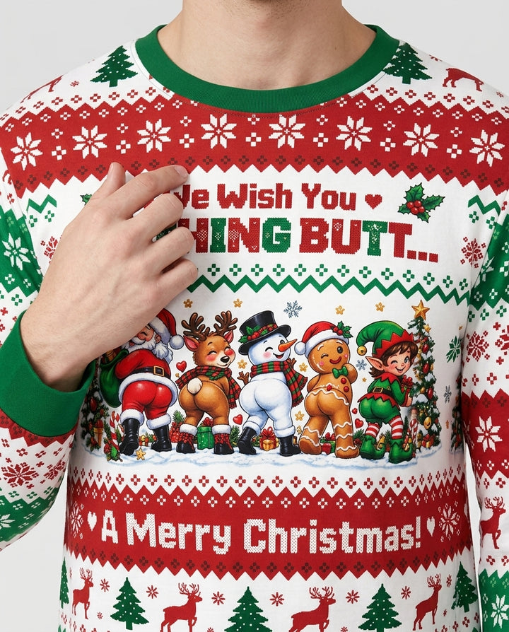 We Wish You Nothing Butt A Merry Christmas Bamboo Men's Pajama Set