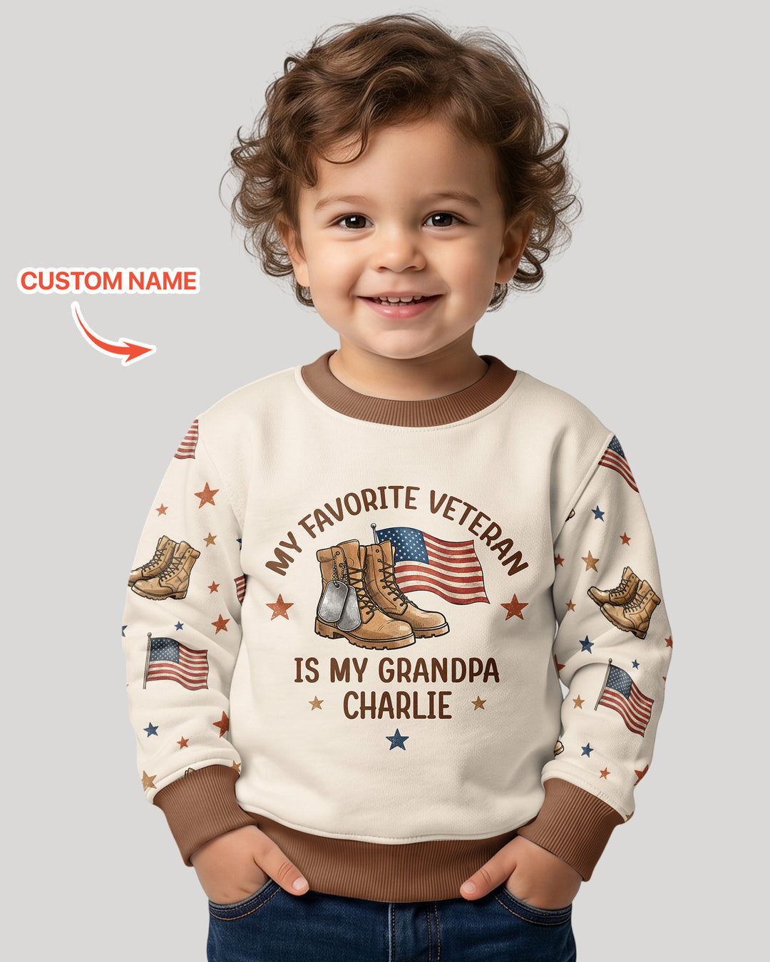 My Favorite Veteran Is My Grandpa Bamboo Crewneck Sweatshirt