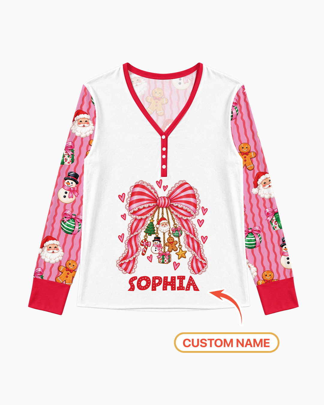 Holly Jolly Custom Name Mommy & Me Matching Bamboo Women Pajama Set