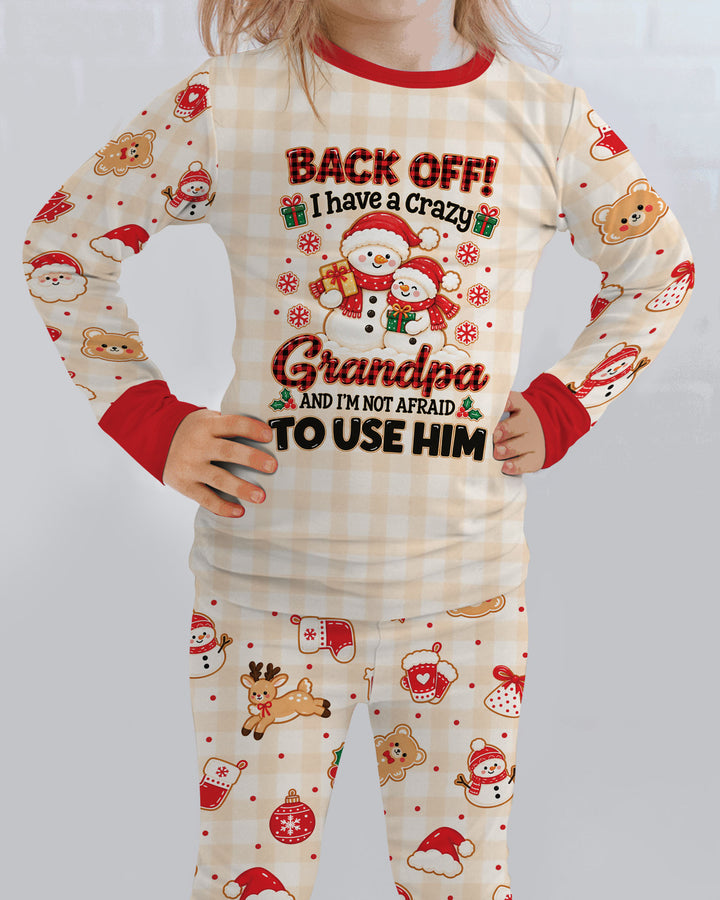 Back Off I Have A Crazy Grandpa Bamboo Two Piece Long Sleeve Pajama Set