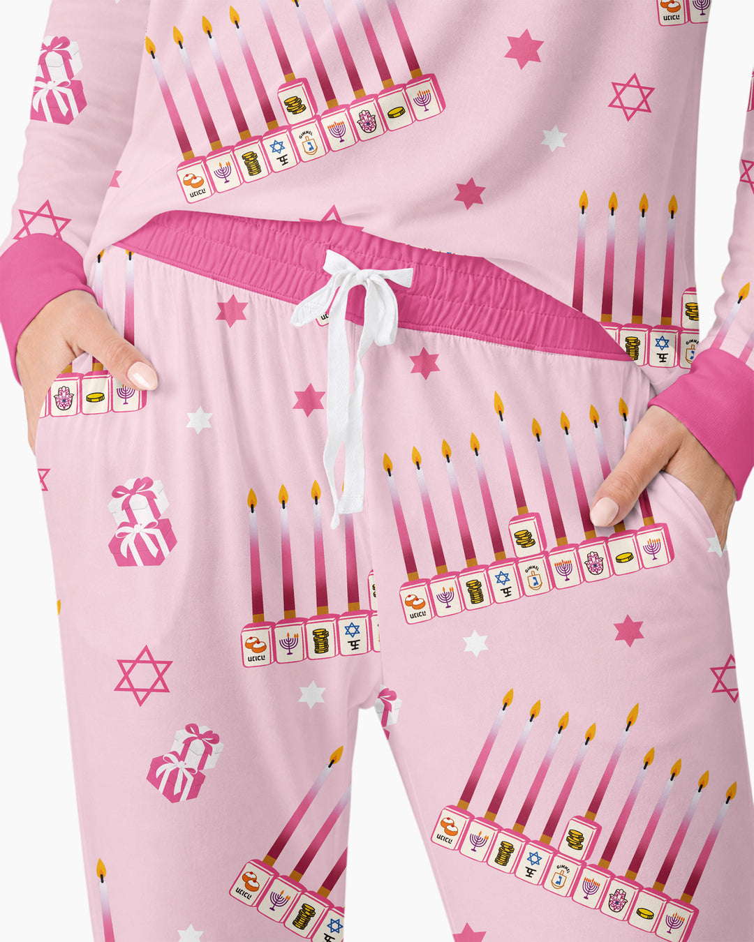 Jewish Mahjong Family Matching  Bamboo Women Pajama Set