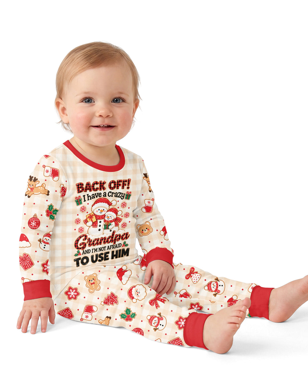 Back Off I Have A Crazy Grandpa Bamboo Two Piece Long Sleeve Pajama Set