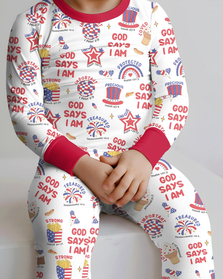 Zweiteiliges Langarm-Pyjama-Set mit Sommerfrüchten