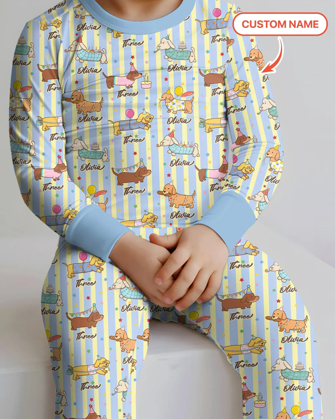 Zweiteiliges Langarm-Pyjama-Set mit Sommerfrüchten