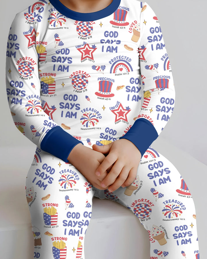 Zweiteiliges Langarm-Pyjama-Set mit Sommerfrüchten