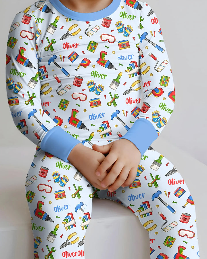Zweiteiliges Langarm-Pyjama-Set mit Sommerfrüchten