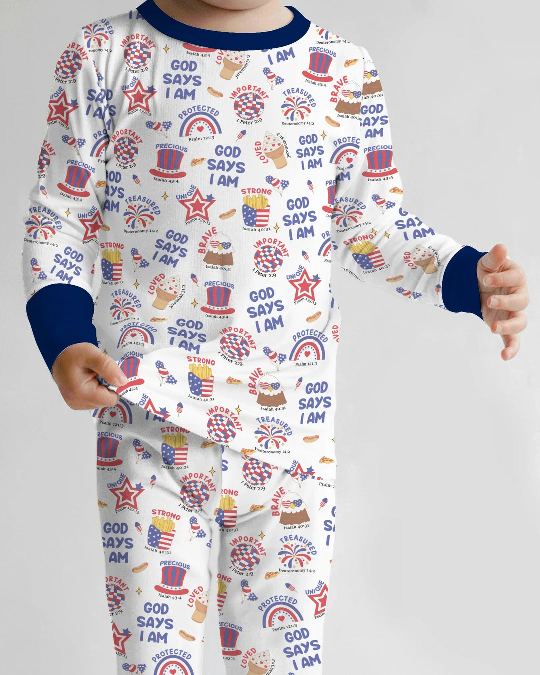 Zweiteiliges Langarm-Pyjama-Set mit Sommerfrüchten